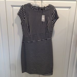 Banana Republic Navy and White Striped Dress NWT